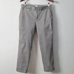 Gap Black White Checkered Gingham Slim City Crop Womens Cropped Pants Size 6